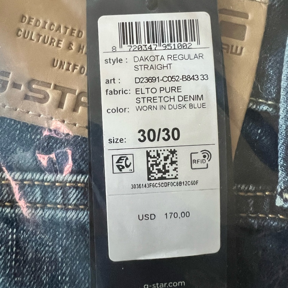 G-Star Blue Straight Jeans